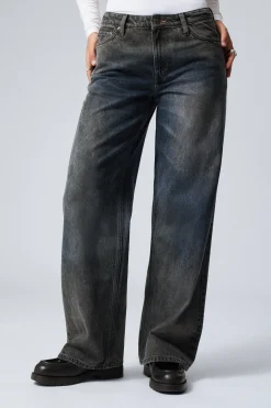 Weekday AMPLE LOW LOOSE MUDDY JEANS mud blue New