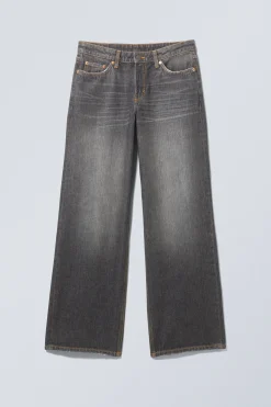Weekday AMPLE LOW RISE LOOSE WIDE LEG JEANS ash black black Flash Sale
