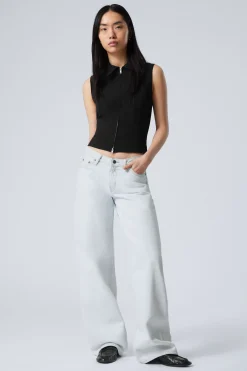 Weekday AMPLE LOW RISE LOOSE WIDE LEG JEANS ice blue light blue Best