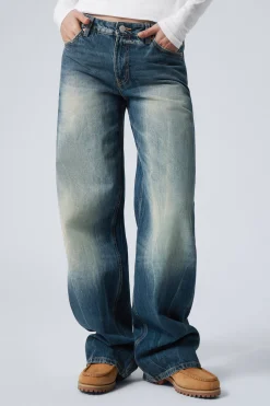 Weekday AMPLE LOW RISE LOOSE WIDE LEG JEANS gasoline blue medium blue Sale