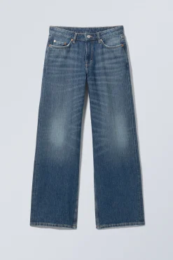 Weekday AMPLE LOW RISE LOOSE WIDE LEG JEANS mine blue medium blue Online