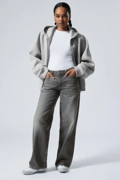 Weekday AMPLE LOW RISE LOOSE WIDE LEG JEANS mine grey dark grey Hot