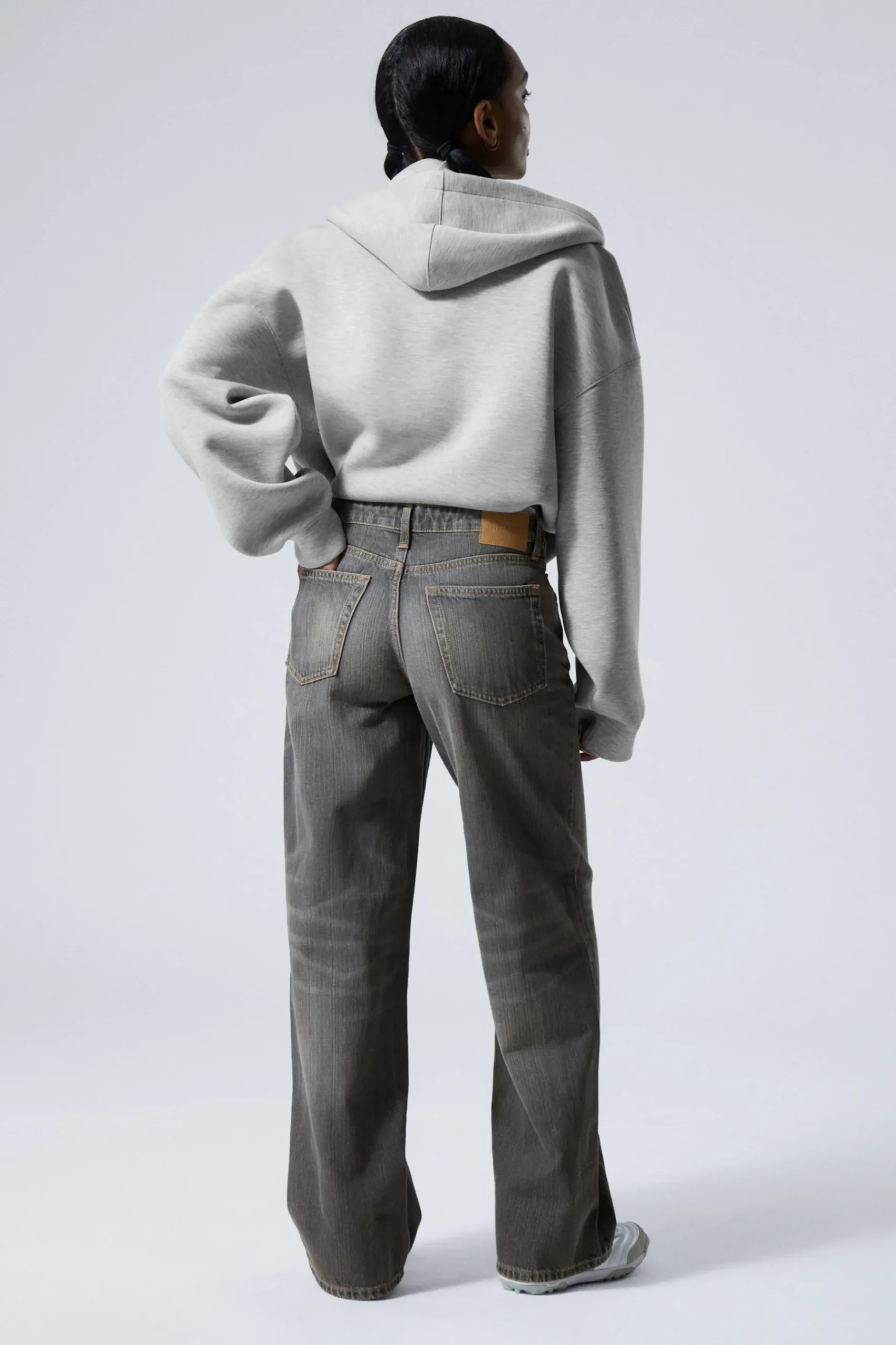 Weekday AMPLE LOW RISE LOOSE WIDE LEG JEANS mine grey dark grey Hot