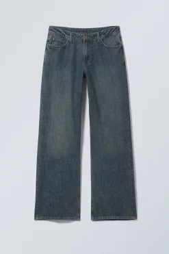 Weekday AMPLE LOW RISE LOOSE WIDE LEG JEANS lake blue dark blue Outlet