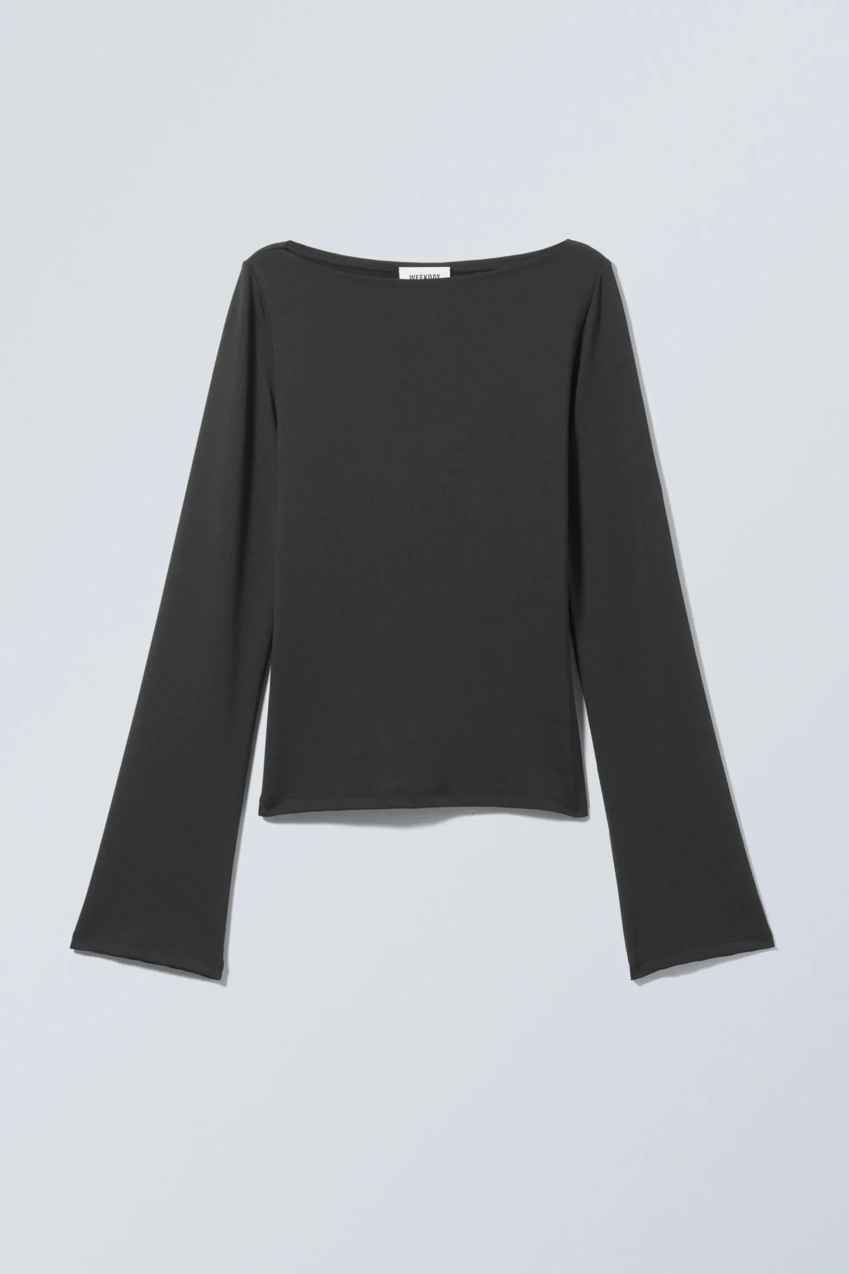 Weekday ANNIE LONG-SLEEVED BOAT-NECK TOP black Flash Sale
