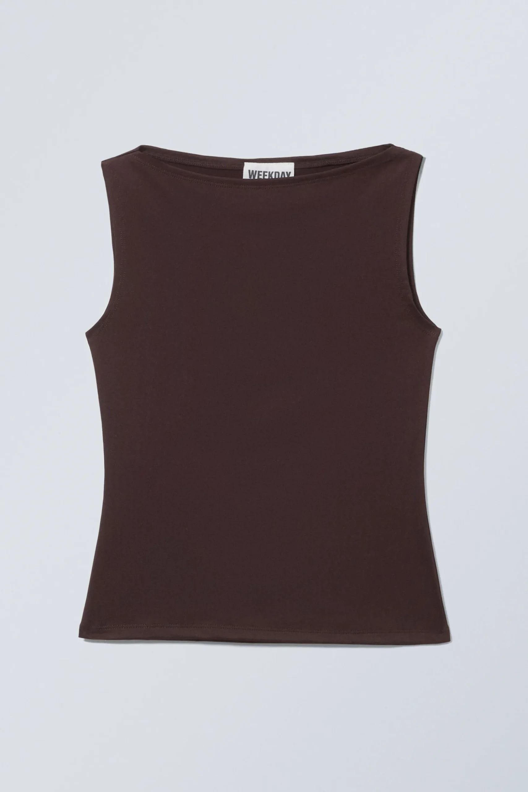 Weekday ANNIE SLEEVELESS BOAT-NECK TOP dark plum Cheap