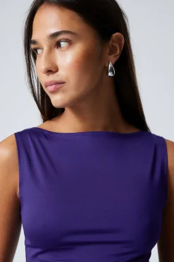 Weekday ANNIE SLEEVELESS BOAT-NECK TOP purple Discount