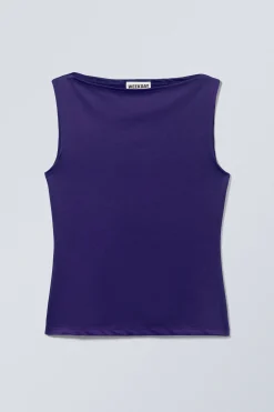 Weekday ANNIE SLEEVELESS BOAT-NECK TOP purple Discount