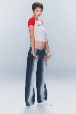 Weekday ANTI LOW WAIST REGULAR STRAIGHT JEANS blue spray Store