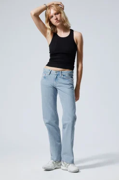 Weekday ARROW LOW RISE REGULAR STRAIGHT LEG JEANS summer blue light blue Hot