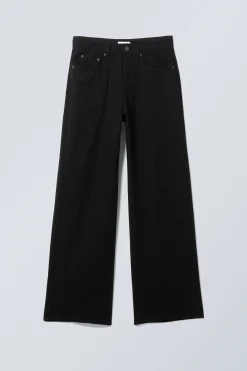 Weekday ASTRO BAGGY LINEN BLEND TROUSERS black Hot