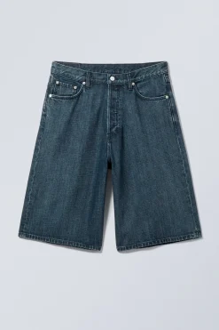 Weekday ASTRO DENIM LOOSE BAGGY SHORTS sapphire blue Best