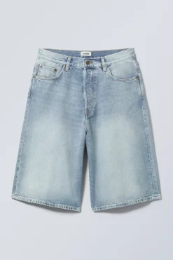 Weekday ASTRO DENIM LOOSE BAGGY SHORTS tide blue Outlet