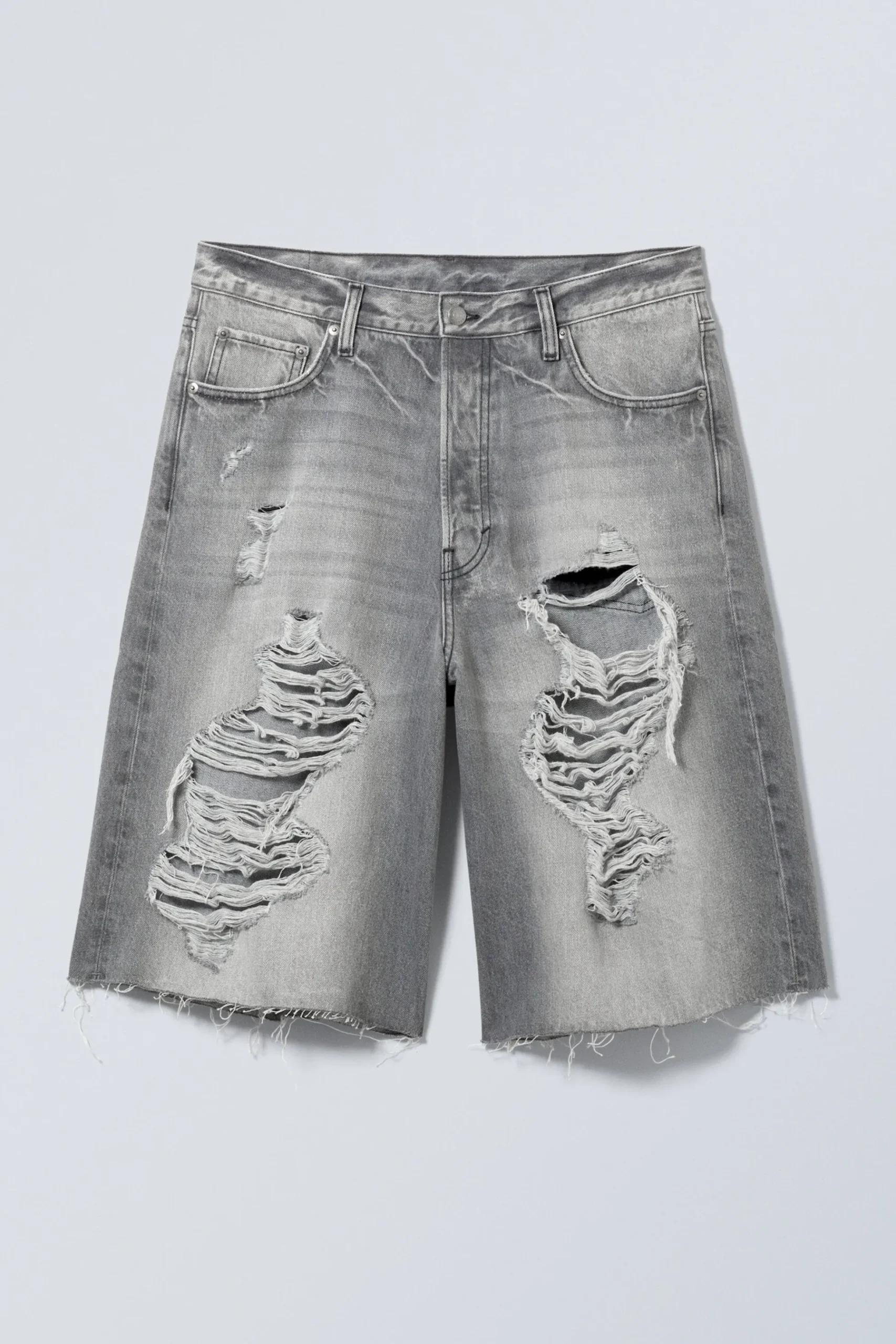Weekday ASTRO DENIM LOOSE BAGGY SHORTS black grumble Cheap