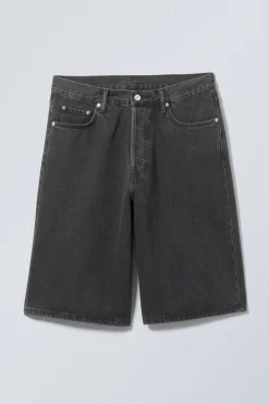 Weekday ASTRO DENIM LOOSE BAGGY SHORTS tuned black Cheap