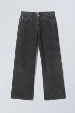 Weekday ASTRO LOOSE BAGGY CORDUROY TROUSERS washed black Sale