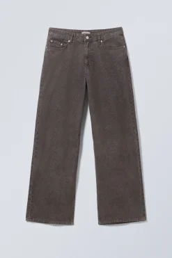 Weekday ASTRO LOOSE BAGGY CORDUROY TROUSERS washed dark brown Shop