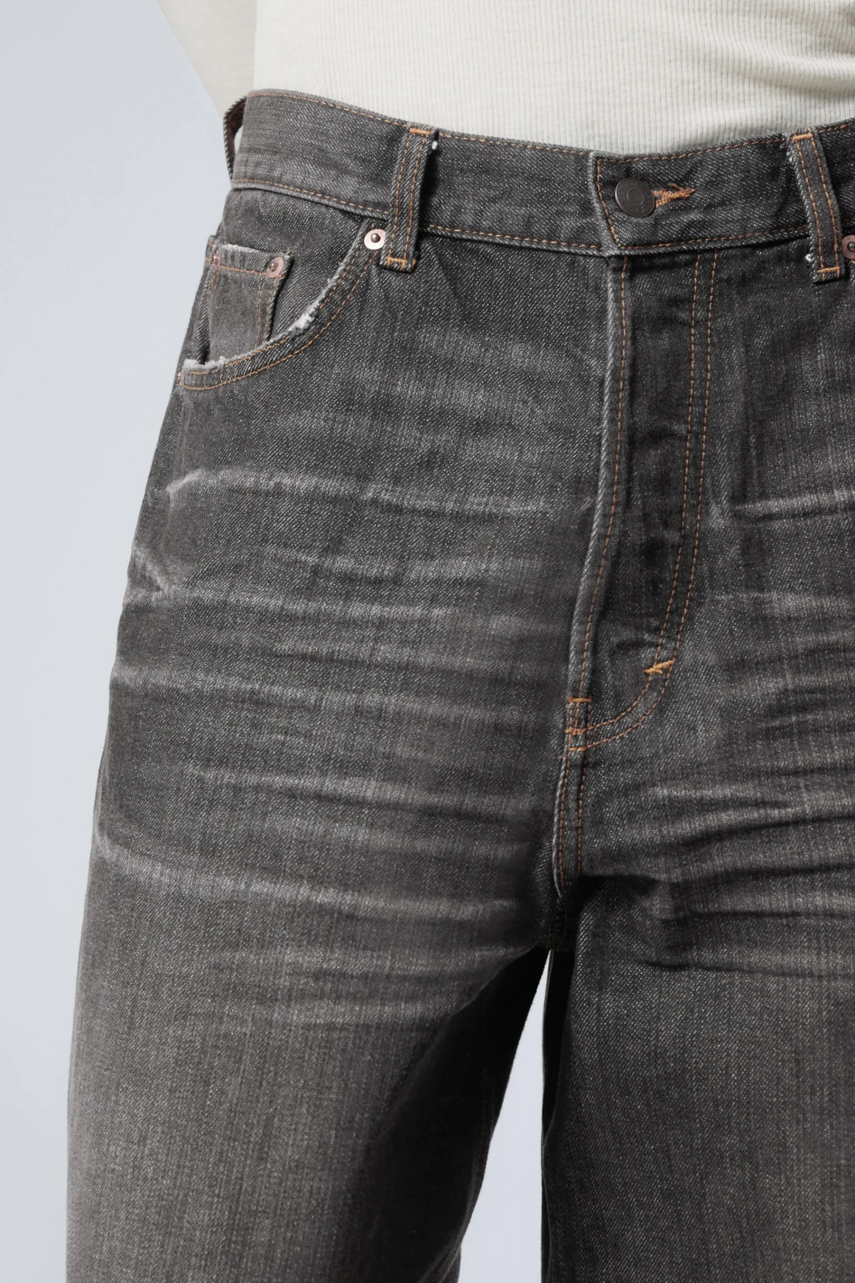 Weekday ASTRO LOOSE BAGGY LEG JEANS ash black black Hot
