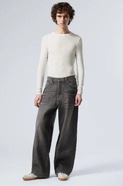 Weekday ASTRO LOOSE BAGGY LEG JEANS ash black black Hot