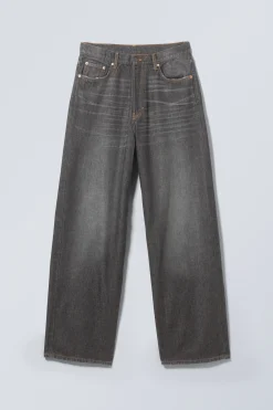 Weekday ASTRO LOOSE BAGGY LEG JEANS ash black black Hot