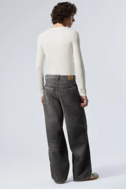 Weekday ASTRO LOOSE BAGGY LEG JEANS ash black black Hot