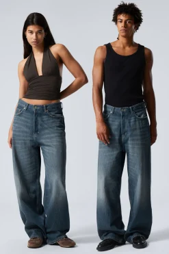 Weekday ASTRO LOOSE BAGGY LEG JEANS mine blue medium blue Cheap