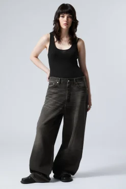 Weekday ASTRO LOOSE BAGGY LEG JEANS deep night black Cheap