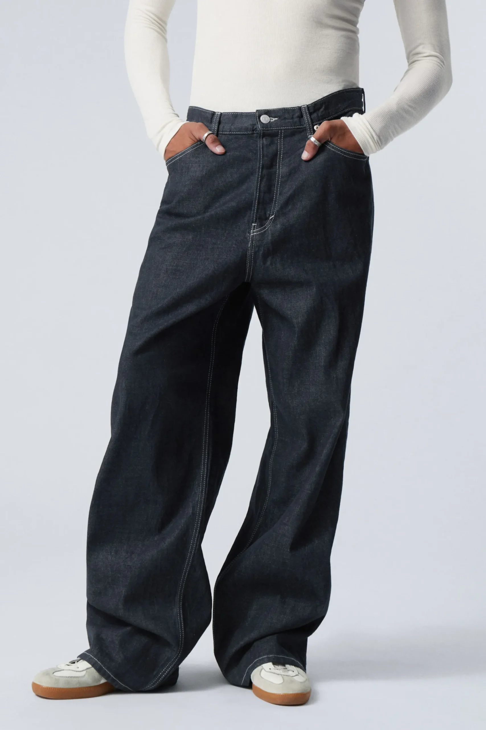 Weekday ASTRO LOOSE BAGGY LEG JEANS blue rinse dark blue Cheap