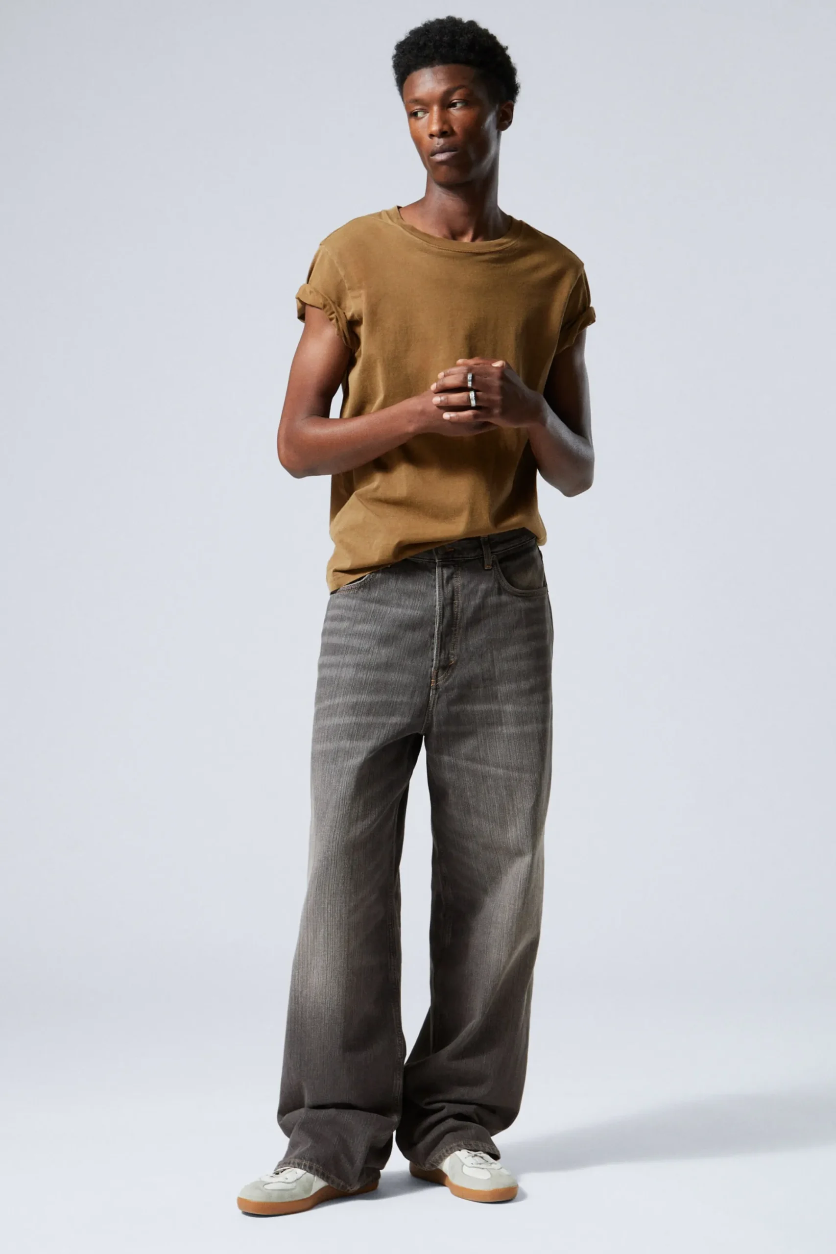 Weekday ASTRO LOOSE BAGGY LEG JEANS mine grey Flash Sale