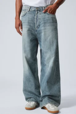 Weekday ASTRO LOOSE BAGGY LEG JEANS torn blue medium blue Online
