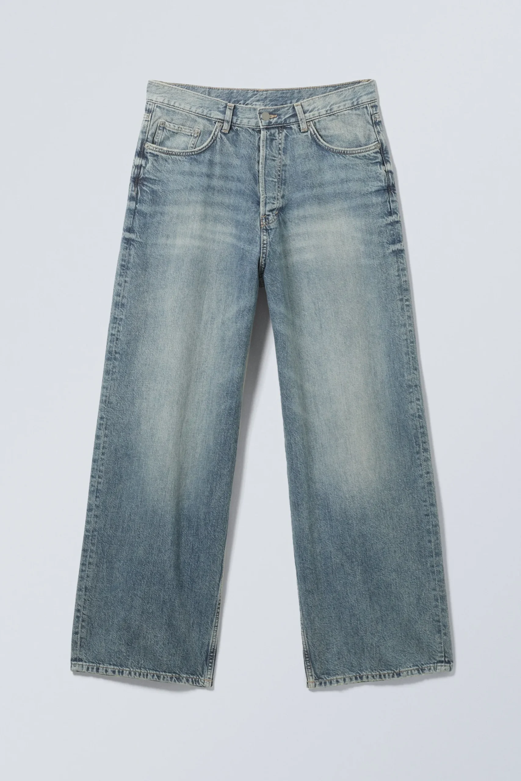 Weekday ASTRO LOOSE BAGGY LEG JEANS torn blue medium blue Online