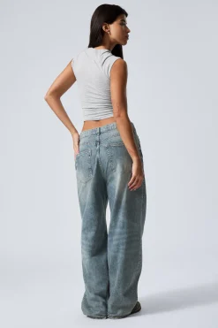 Weekday ASTRO LOOSE BAGGY LEG JEANS torn blue medium blue Online