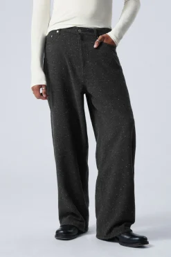 Weekday ASTRO LOOSE BAGGY NEPS SUIT TROUSERS dark grey Shop
