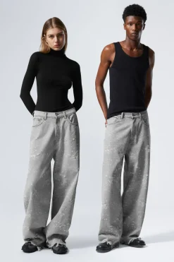 Weekday ASTRO LOOSE BAGGY TRASH JEANS grey denimal Discount