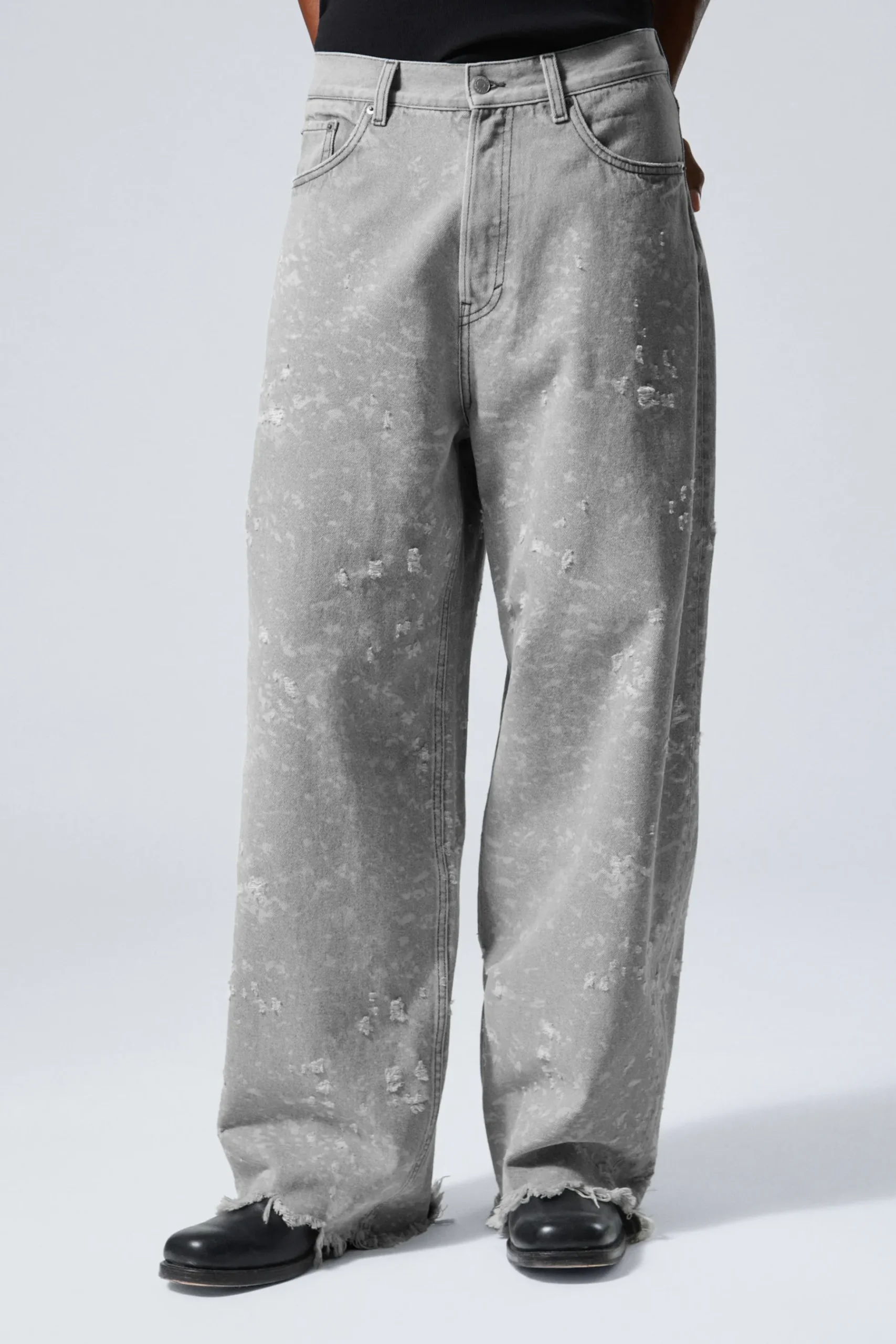 Weekday ASTRO LOOSE BAGGY TRASH JEANS grey denimal Discount