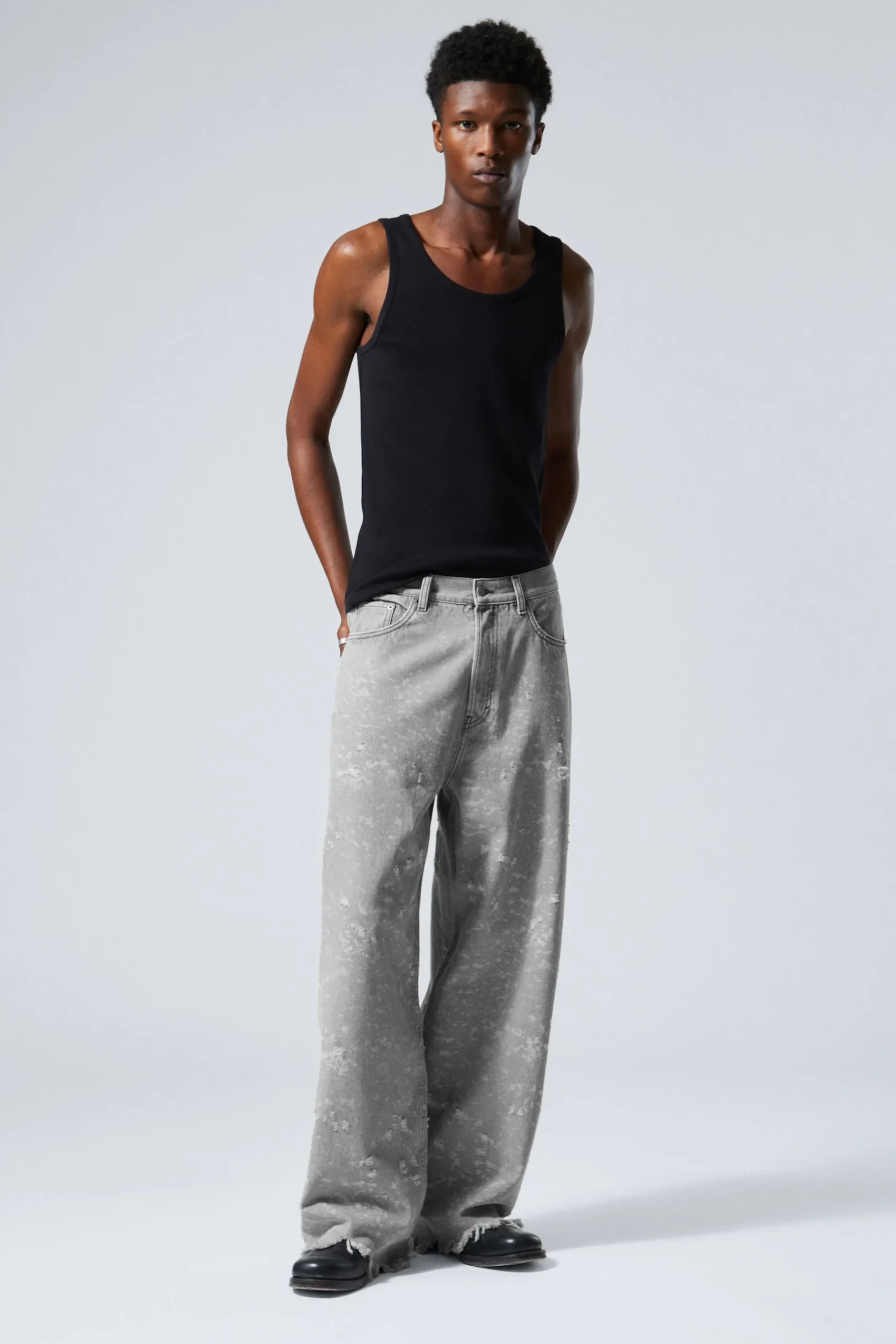 Weekday ASTRO LOOSE BAGGY TRASH JEANS grey denimal Discount