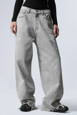 Weekday ASTRO LOOSE BAGGY TRASH JEANS grey denimal Discount