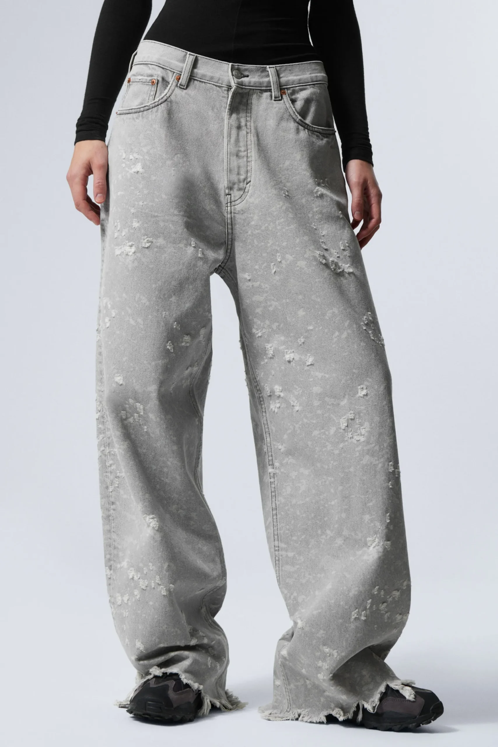 Weekday ASTRO LOOSE BAGGY TRASH JEANS grey denimal Discount