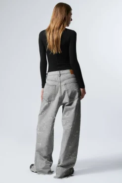 Weekday ASTRO LOOSE BAGGY TRASH JEANS grey denimal Discount
