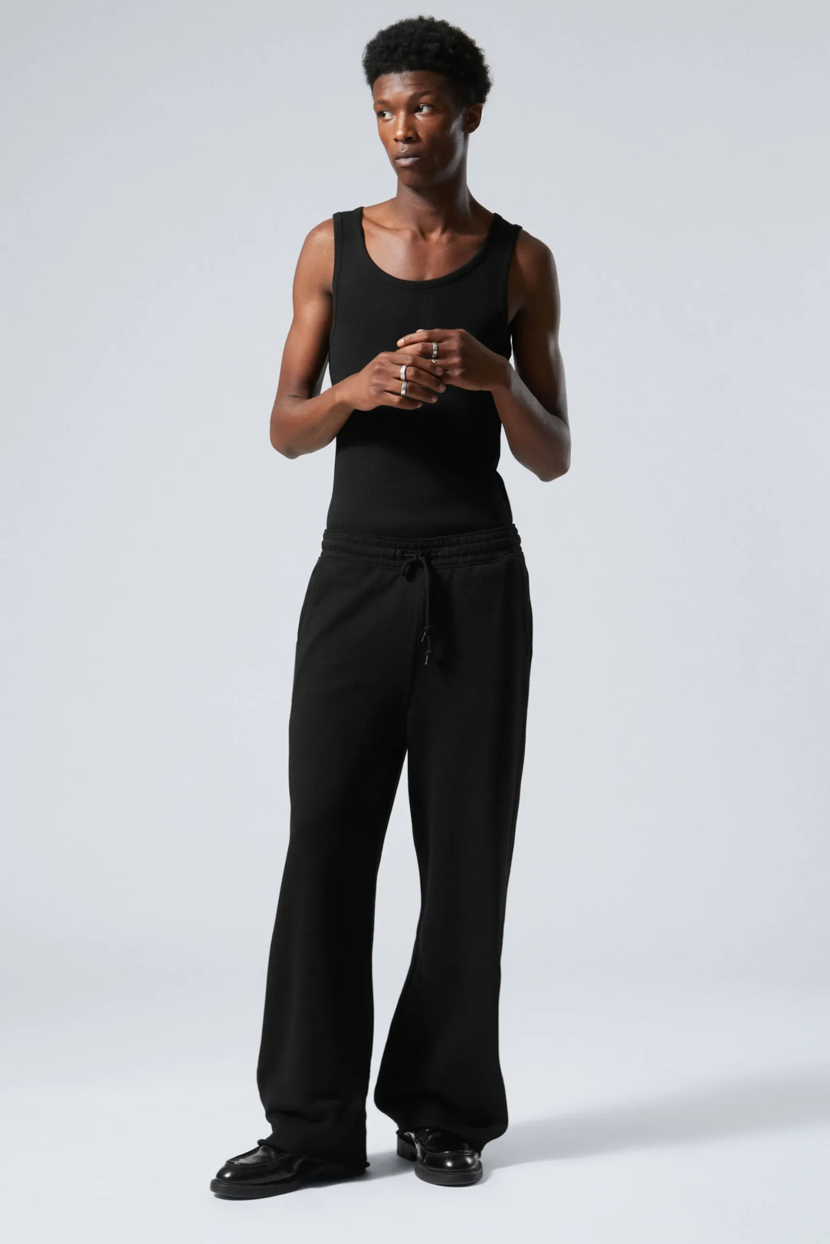 Weekday ASTRO LOOSE TERRY SWEATPANTS black Discount
