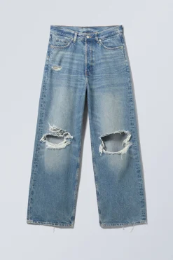 Weekday ASTRO RIPPED LOOSE BAGGY JEANS seventeen blue Discount