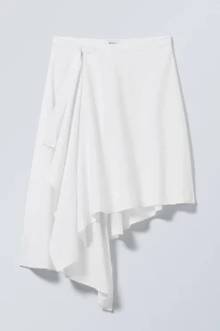 Weekday ASYMMETRIC LINEN BLEND WRAP SKIRT white Discount