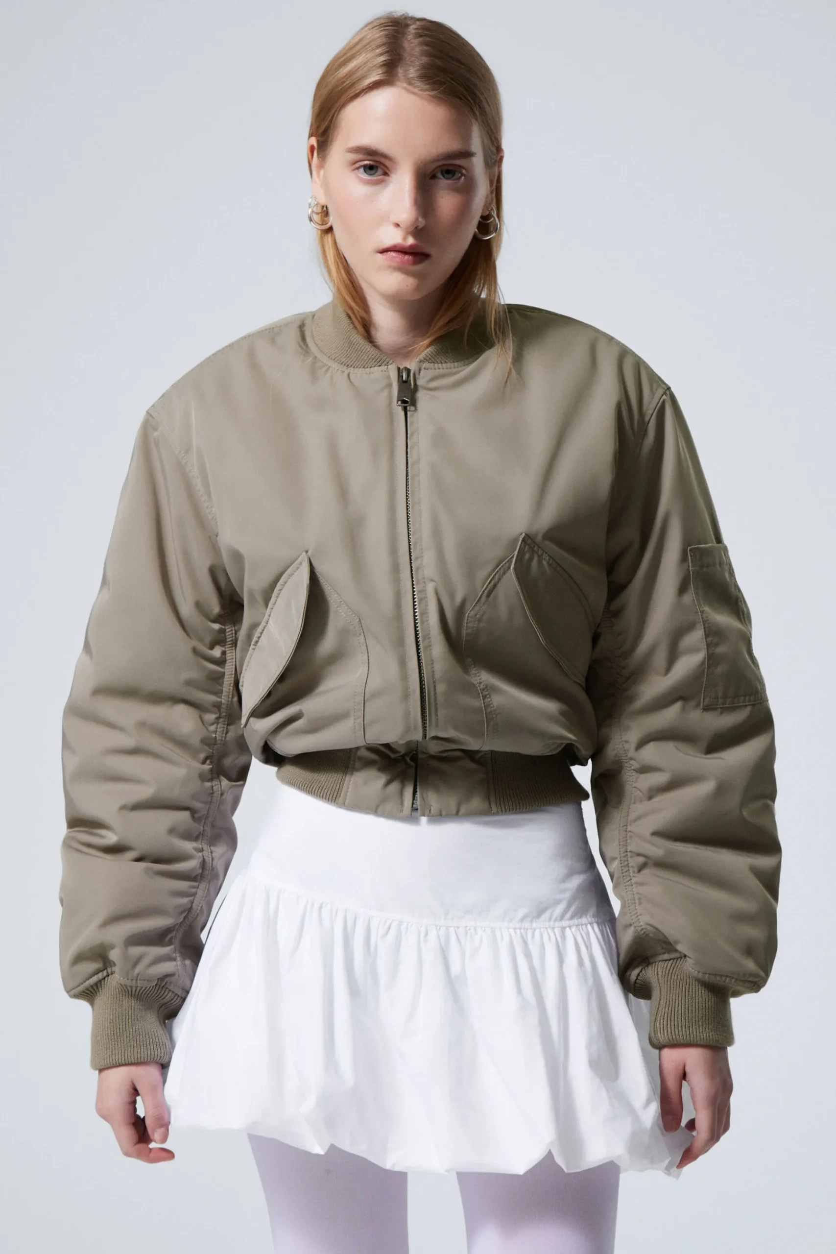Weekday BALLOON MINI SKIRT white New