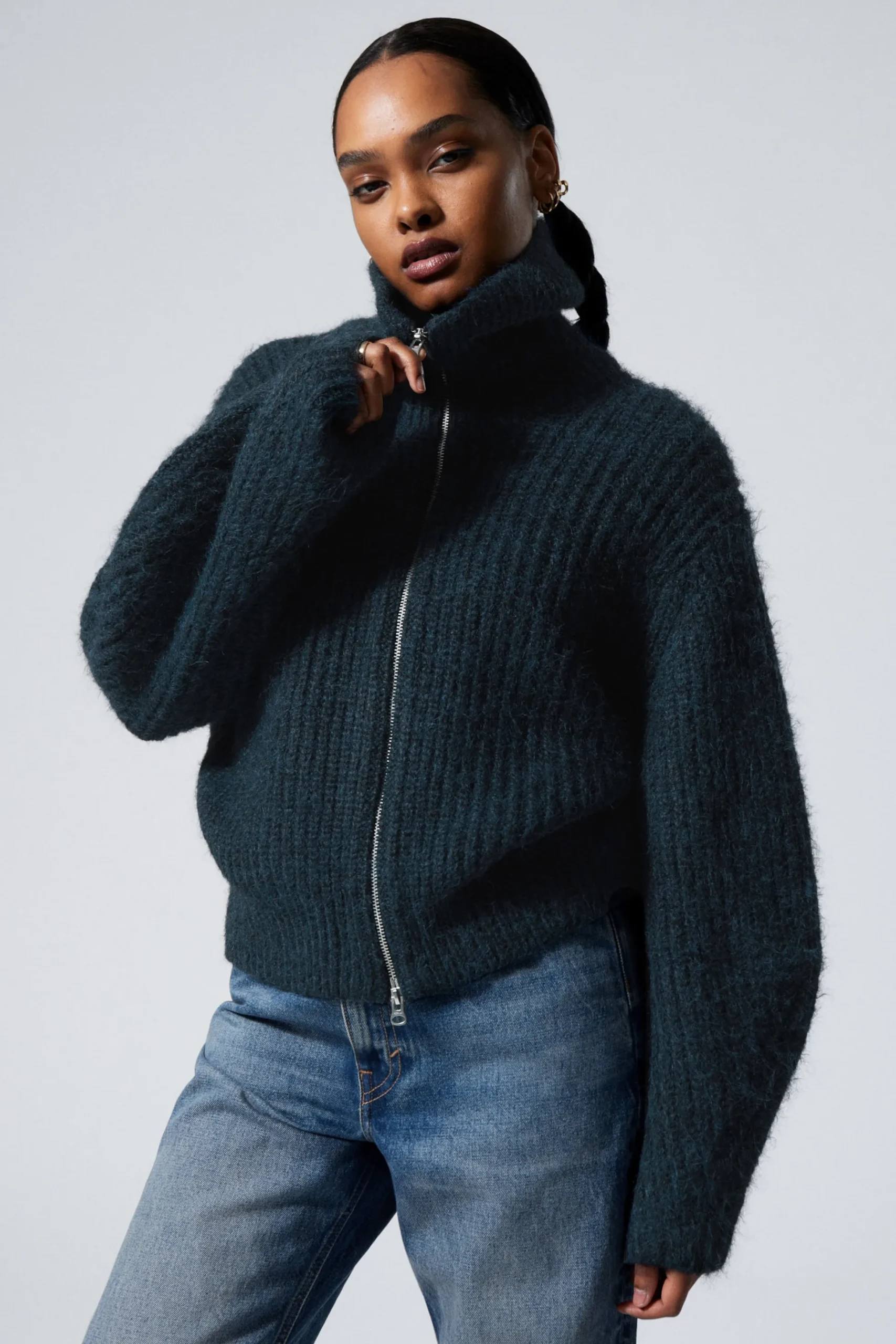 Weekday BEA ZIP CARDIGAN dark navy Flash Sale