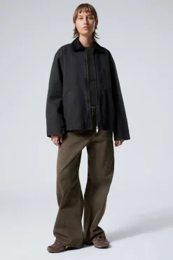 Weekday BELLE WASHED CANVAS JACKET washed black Sale