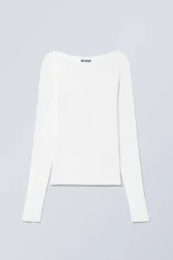 Weekday BOATNECK LONG SLEEVE TOP white Fashion