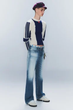 Weekday BOO BOOTLEG LOW WAIST REGULAR BOOTCUT JEANS whiped blue Best Sale