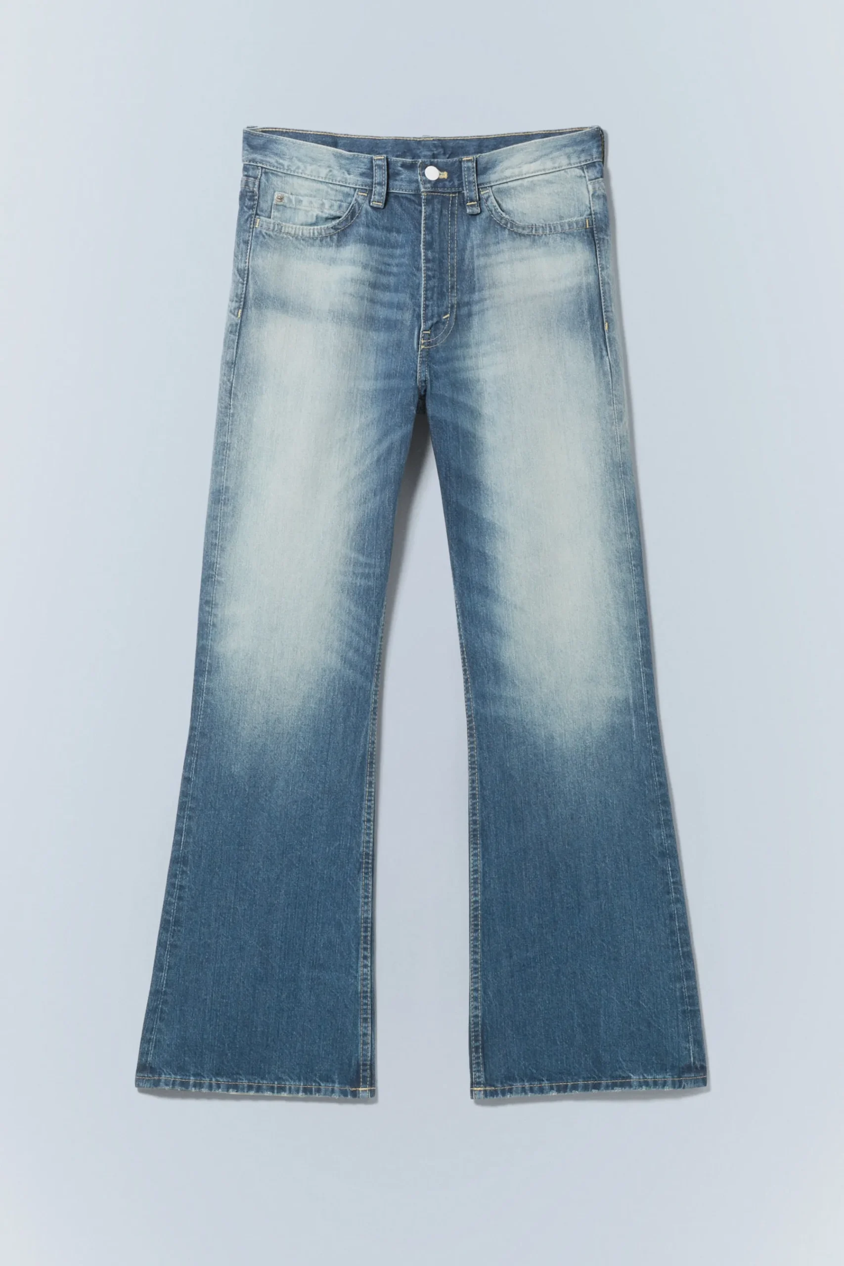 Weekday BOO BOOTLEG LOW WAIST REGULAR BOOTCUT JEANS whiped blue Best Sale
