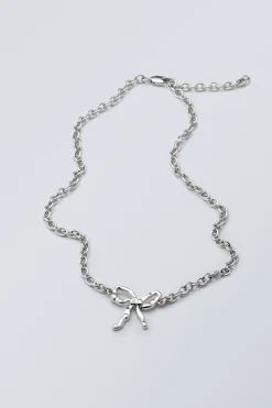 Weekday BOW NECKLACE silver Cheap