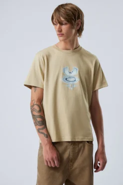 Weekday BOXY GRAPHIC PRINTED T-SHIRT beige Clearance
